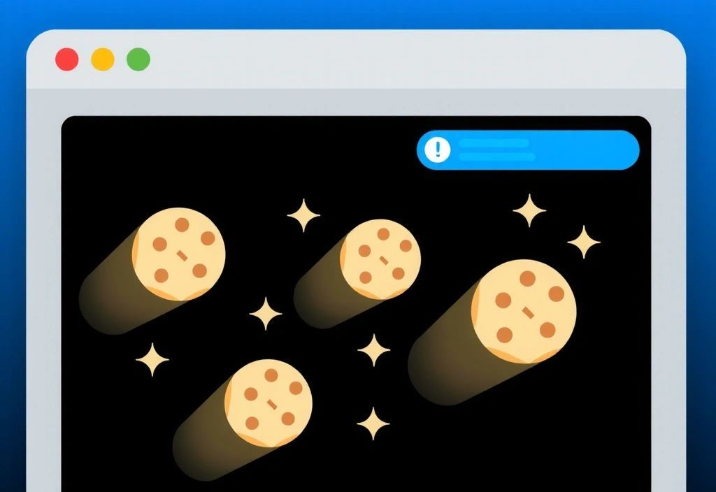 Ilustrace souborů cookie a digitálních dat