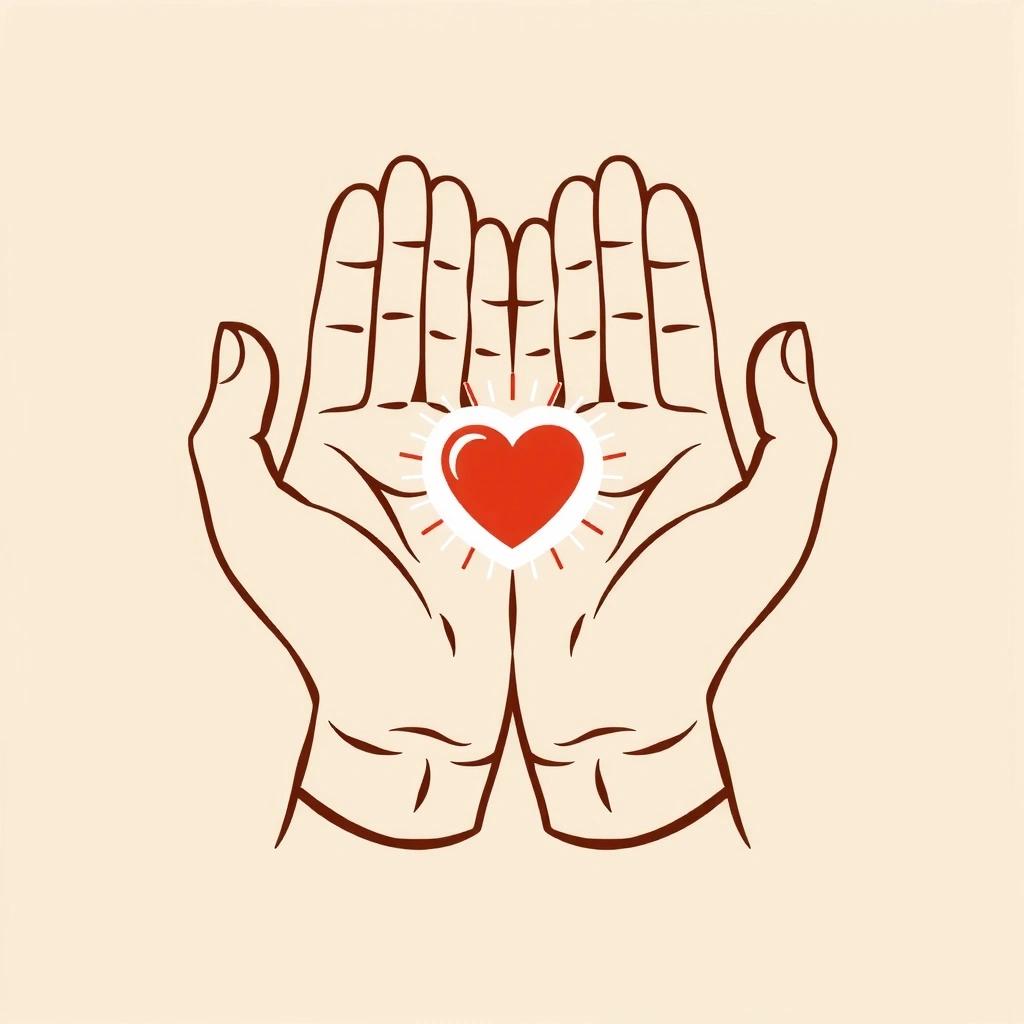 Ikona otwartych dłoni symbolizująca empatię