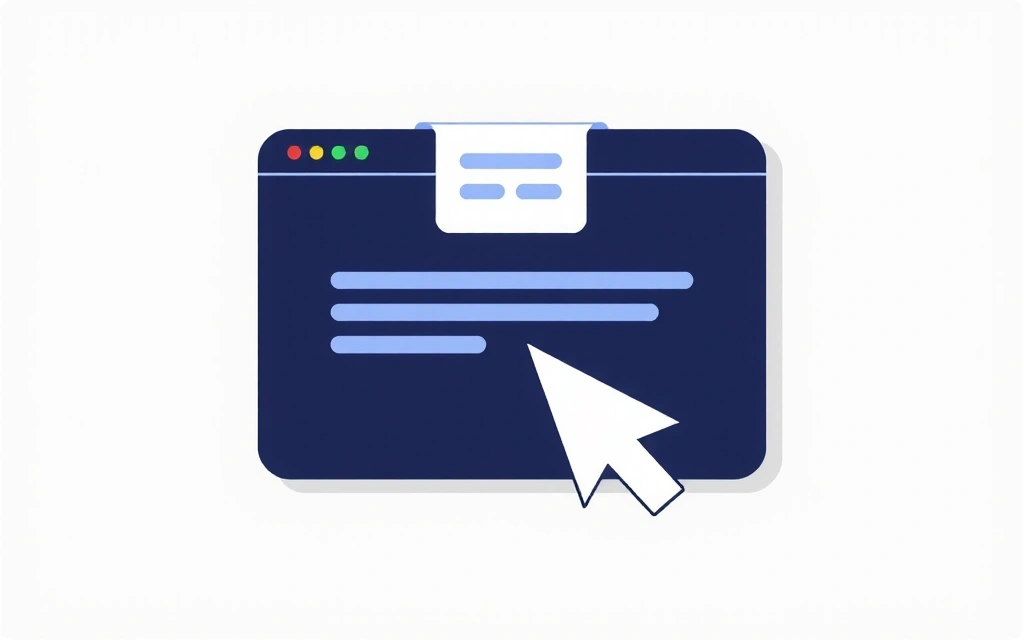 Ilustrace odchodu z webových stránek na externí odkaz s ikonou šipky.