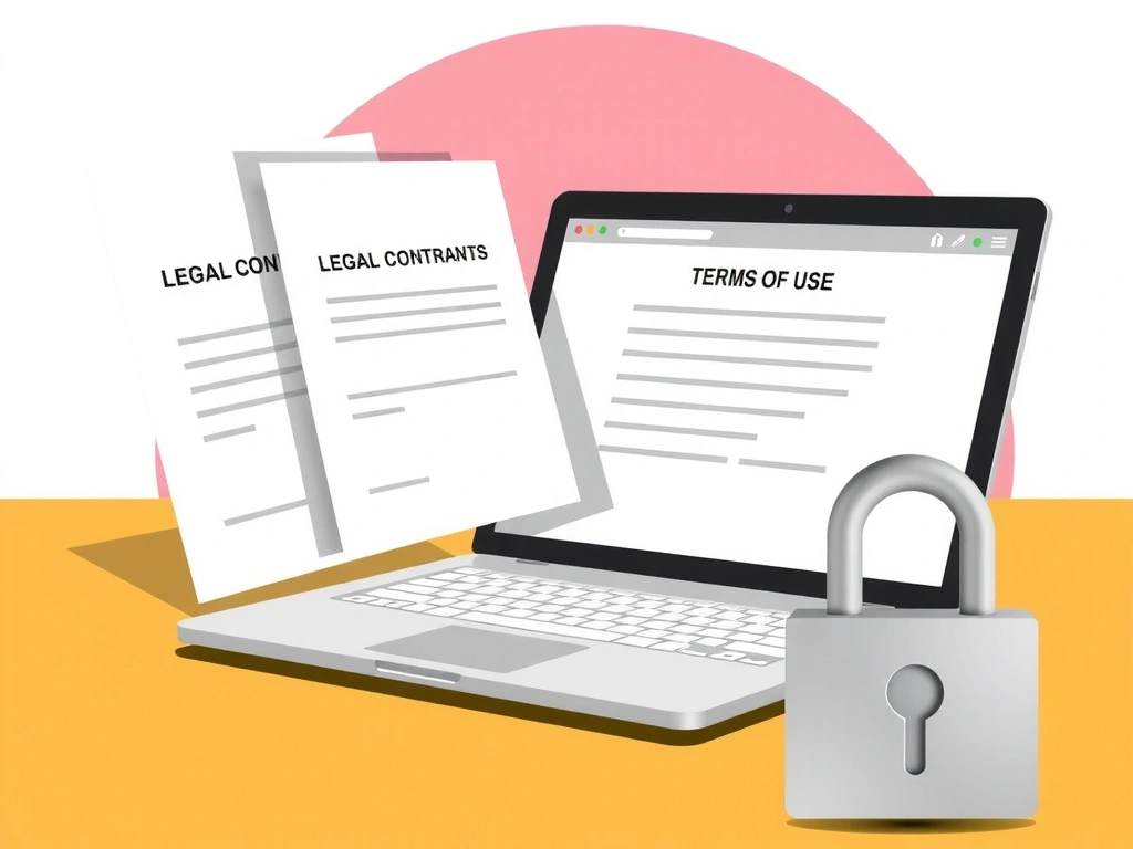 Secure data transfer illustration with padlock and network